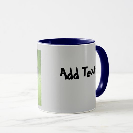 SHABBYCHIC houten hart groen zwart Mok (Voorkant rechts)