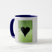 SHABBYCHIC houten hart groen zwart Mok (Voorkant links)