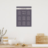 Shabbychic Lavender Stripes Wedding Seding Chart Poster (Keuken)