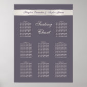 Shabbychic Lavender Stripes Wedding Seding Chart Poster (Voorkant)