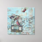 Shabbychic Parijs roos collage Canvas Afdruk (Voorkant)