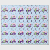 Shabbychic retro trailer, camper, caravan bunting cadeaupapier (Vlak)