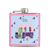 Shabbychic retro trailer, camper, caravan bunting heupfles (Voorkant)