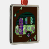 Shabbychic retro trailer, camper, caravan bunting metalen ornament (Rechts)