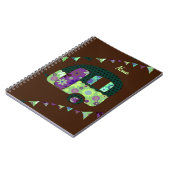 Shabbychic retro trailer, camper, caravan bunting notitieboek (Linkerzijde)