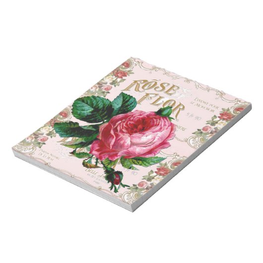 SHABBYCHIC Roos  roze Notitieblok (Linkerzijde)