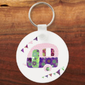 Shabbychic trailer, caravan camper met bundel sleutelhanger (Voorkant)