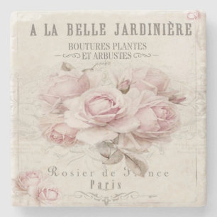 shabbykic, rustic, , floreel, collage, land; stenen onderzetter