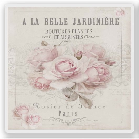 shabbykic, rustic, , floreel, collage, land; sticker (Voorkant)