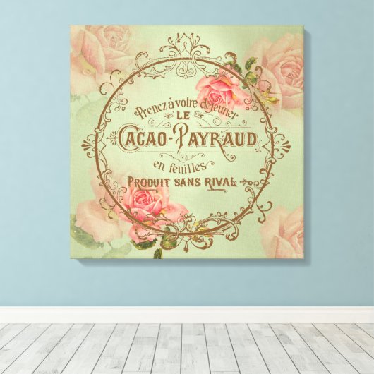 ShabbyVintageRoses3 - Verpakt canvas Afdruk (Insitu (Houten vloer))