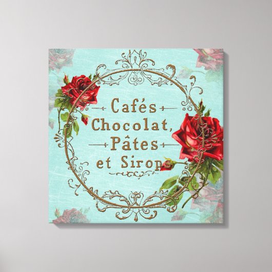 ShabbyVintageRoses - Verpakt canvas Afdruk (Voorkant)