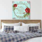 ShabbyVintageRoses - Verpakt canvas Afdruk (Insitu (Slaapkamer))
