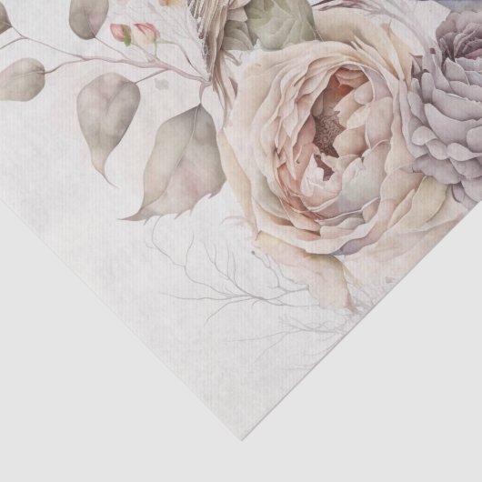 Shabbyvogels en bloemen tissuepapier (Detail)