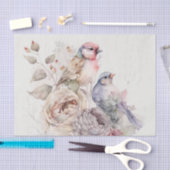 Shabbyvogels en bloemen tissuepapier (Craft)