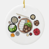 Shabu-Shabu Japan Japanse keuken Hotpot Keramisch Ornament (Achterkant)