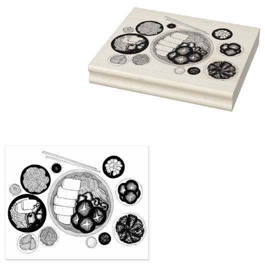 Shabu-Shabu Japan Japanse keuken Hotpot Rubberstempel (Gestempeld)