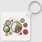 Shabu-Shabu Japan Japanse keuken Hotpot Sleutelhanger (Achterkant)