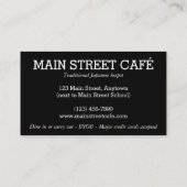 Shabu-Shabu Japans eten hotpot restaurant Visitekaartje (Achterkant)