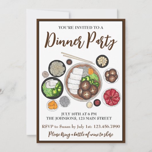 Shabu-Shabu Japans voedselfeest Hotpot Kaart (Voorkant)