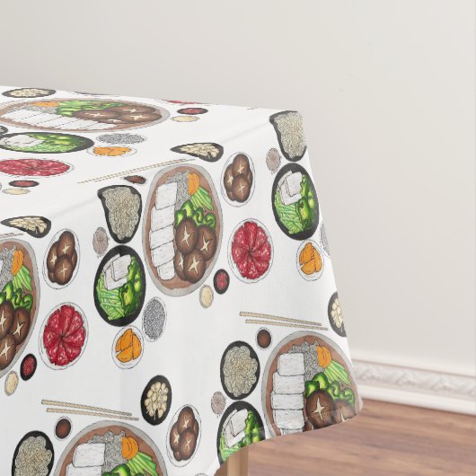 Shabu-Shabu Japans voedselfeest Hotpot Tafelkleed (Voorbeeld)