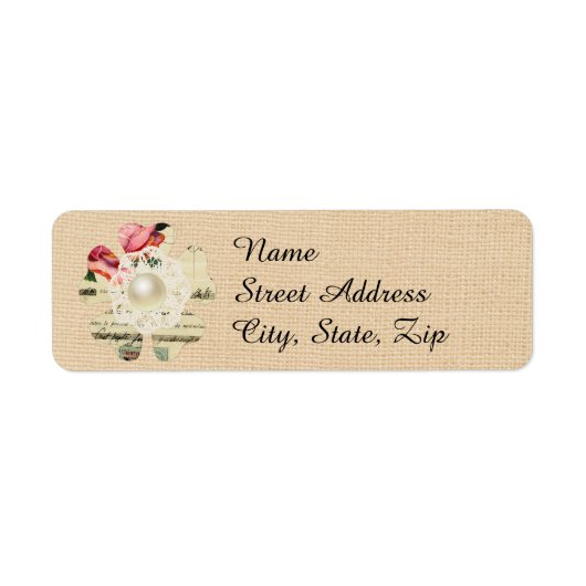 Shaby Chic Verzendlabel Etiket (Voorkant)