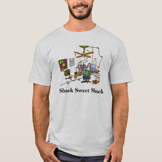 Shack Sweet Shack Funny Ham Radio Room T-Shirt (Voorkant)