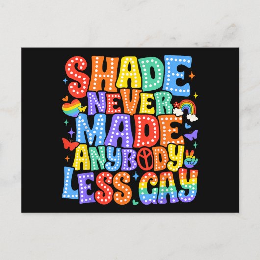 Shade heeft nooit iemand minder gay pride LGBT-maa Briefkaart (Voorkant)