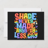 Shade heeft nooit iemand minder gay pride LGBT-maa Feestdagenkaart (Achterkant)