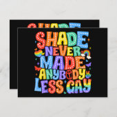 Shade heeft nooit iemand minder gay pride LGBT-maa Feestdagenkaart (Voorkant / Achterkant)