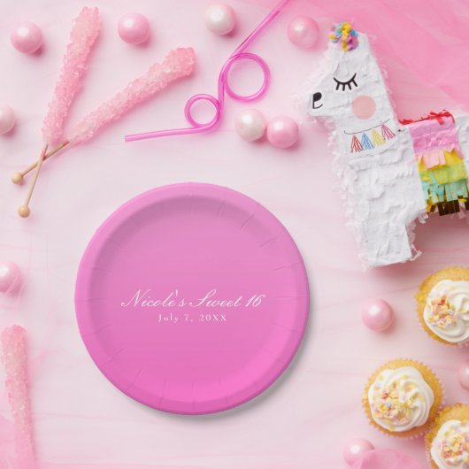 Shade of Pink Simple Minimalism Modern Party Papieren Bordje (Feest)