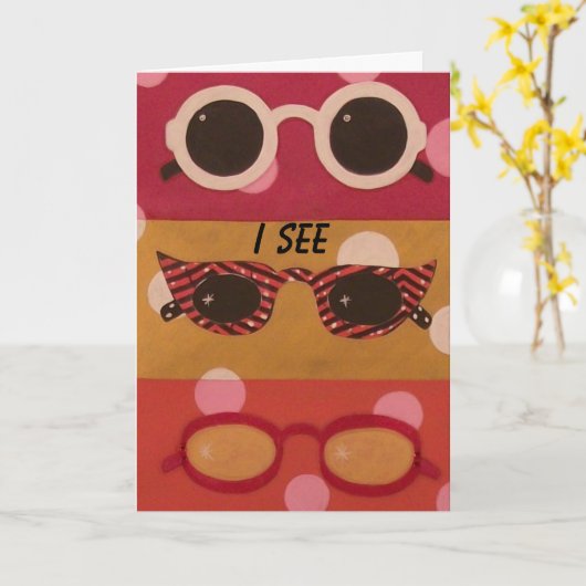 Shade Shapes Zonnebril Verjaardag Kaart (Gele Bloem)