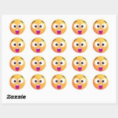 Shaded Astonned Face Cute en Schattige Emoji Ronde Sticker (Vel)