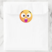 Shaded Astonned Face Cute en Schattige Emoji Ronde Sticker (Tas)