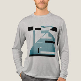 Shaded Blauwgroen Zwart Tribal Art Mozaïek Abstrac Tri-Blend Shirt