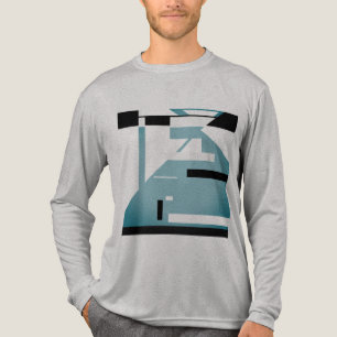 Shaded Blauwgroen Zwart Tribal Art Mozaïek Abstrac Tri-Blend Shirt
