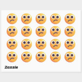 Shaded Confused Face Emoji Cute Schattig Yellow Ronde Sticker (Vel)