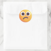 Shaded Confused Face Emoji Cute Schattig Yellow Ronde Sticker (Tas)