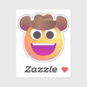 Shaded Cowboy Pet Face Emoji Cute Funny Schattig Sticker (Vel)