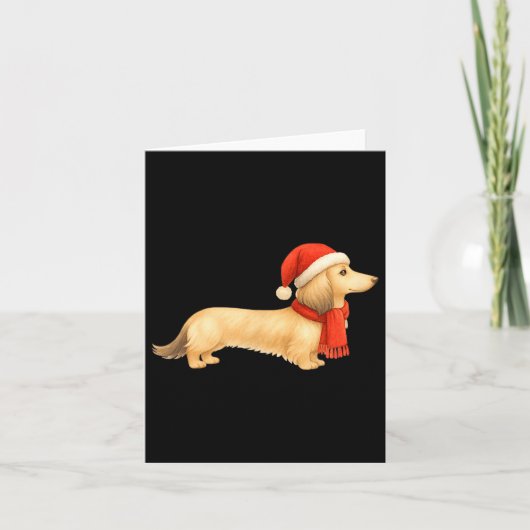 Shaded Cream Christmas Dachshund Dog Mom Funny Cut Kaart (Voorkant)