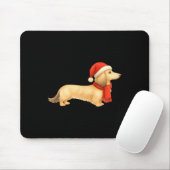 Shaded Cream Christmas Dachshund Dog Mom Funny Cut Muismat (Met muis)