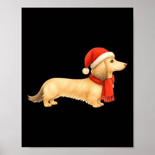 Shaded Cream Christmas Dachshund Dog Mom Funny Cut Poster (Voorkant)
