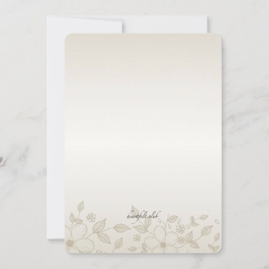 Shaded Floral Invitation Kaart (Achterkant)