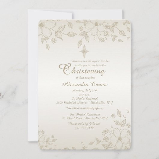 Shaded Floral Invitation Kaart (Voorkant)