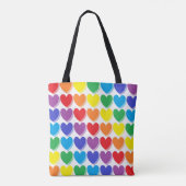 Shaded Rainbow Hearts Tote Bag (Achterkant)