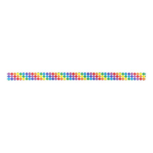 Shaded Rainbow Polka Dots Satijnen Lint (Voorkant)