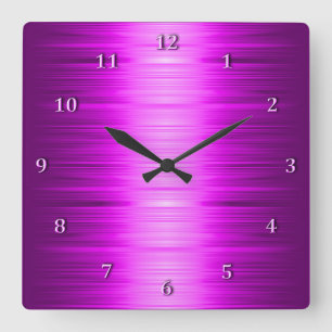 Shaded Red Raspberry Amethyst Square Wall Clock Vierkante Klok