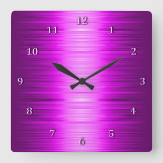 Shaded Red Raspberry Amethyst Square Wall Clock Vierkante Klok