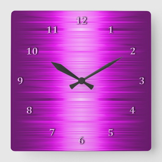 Shaded Red Raspberry Amethyst Square Wall Clock Vierkante Klok (Voorkant)