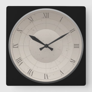 Shaded Roman Numeral Vierkante Klok