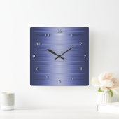 Shaded Sapphire Navy Blue Square Wall klok (Huis)